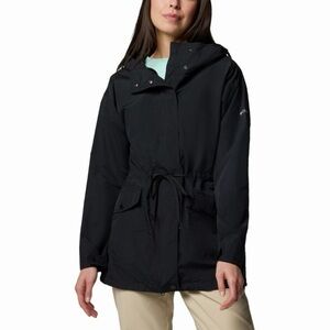 Columbia Women's Pardon My Jacket Hooded Rain Coat in Black Size S